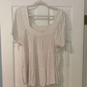 Maurices White Polka Dot Blouse